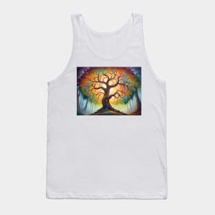 Iridescent Majesty: Ethereal Beauty of a Meticulously Painted Tree (406) Tank Top